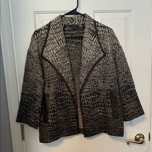 Alberto Makali Brown Crocodile Pattern Blazer